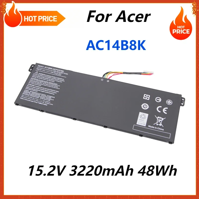 

Laptop Battery 4 Cells for Acer AC14B8K 4ICP5/57/80 for Acer Aspire CB3-111 ES1-511 ES1-512 V3-111 V3-371 48Wh 15.2V 3220mAh