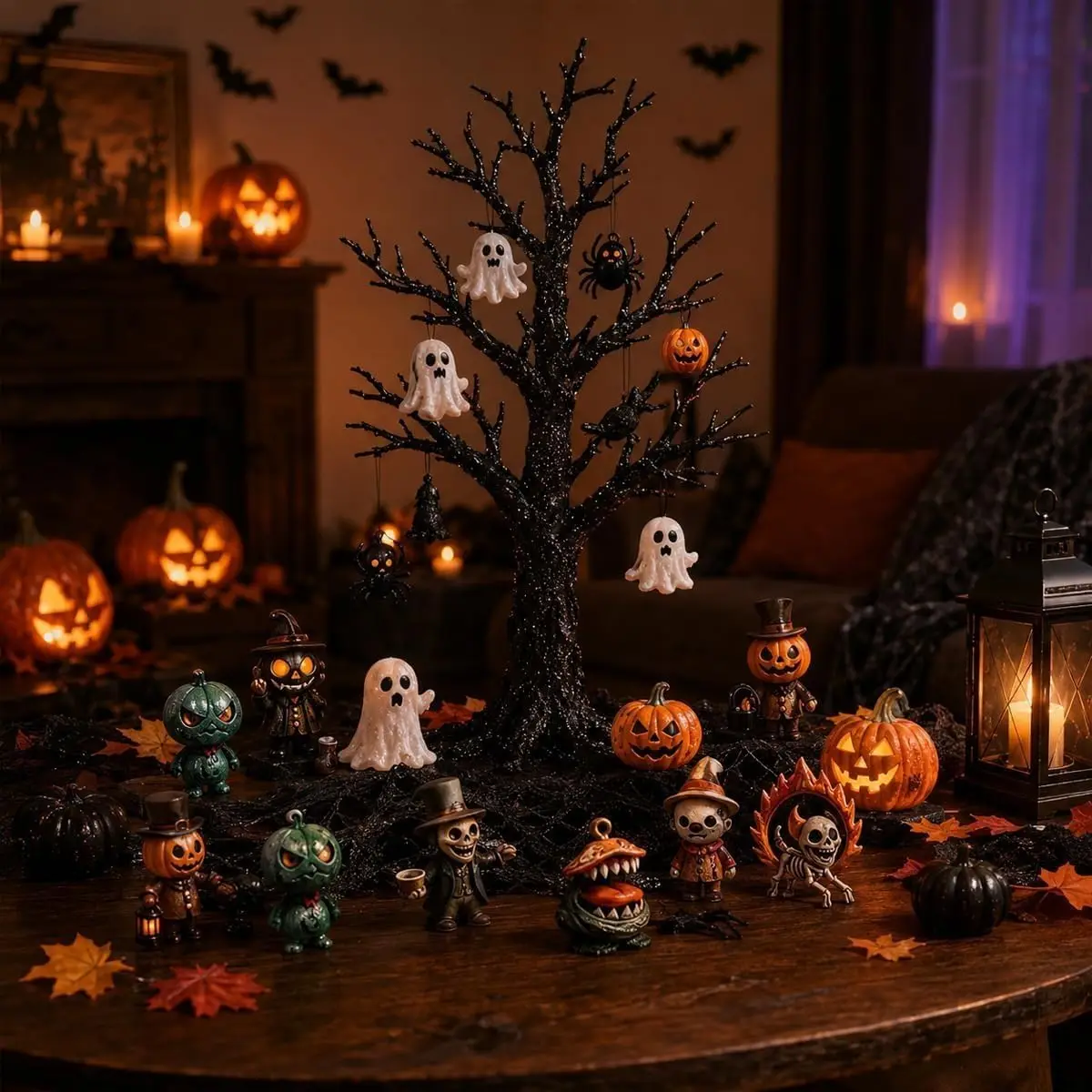 Halloween Advent Calendar 2026 31 Days Countdown with 31 Mini Spooky Figurines Creepy Doll Charms Scary Box for Holiday Gift