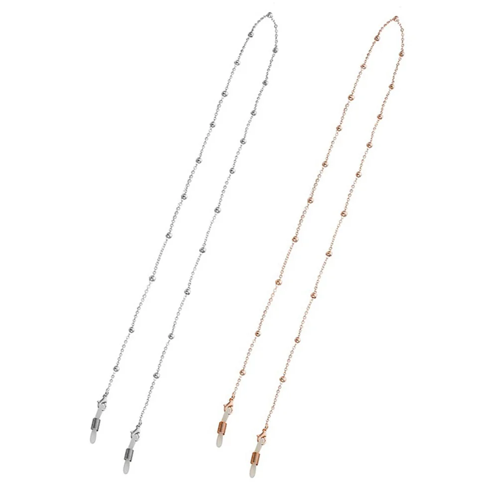 2 قطعة سلسلة النظارات المعدنية المضادة للانزلاق دائم حزام النظارات الحبل نظارات التجنيب حامل النظارات الشمسية ارتفع الذهب والفضة