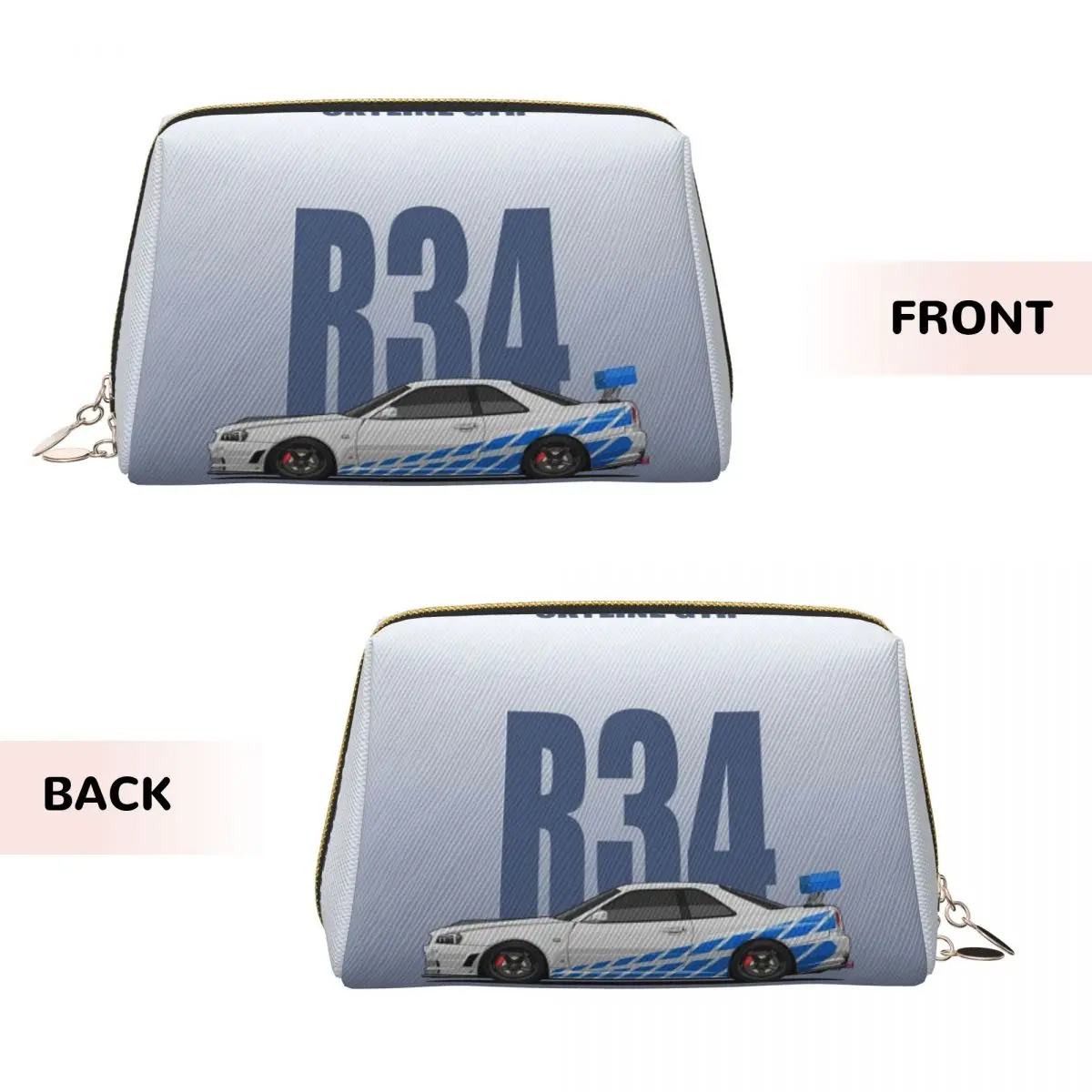 Skyline GTR R34 Women Cosmetic Bags Travel Makeup Organizer Pouch Toiletry Storage Dopp Kit Case