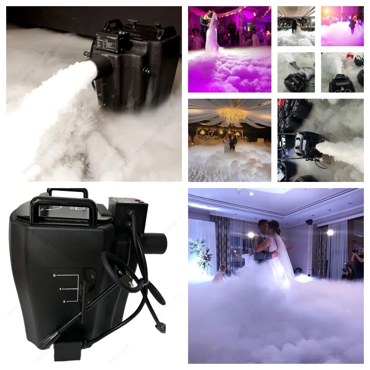 DJ Stage Effect Dry Ice Machine 3500w Low Smoke Machine Fog Wedding Party Mariage Anniversary Grand Event First Dance Bride FX