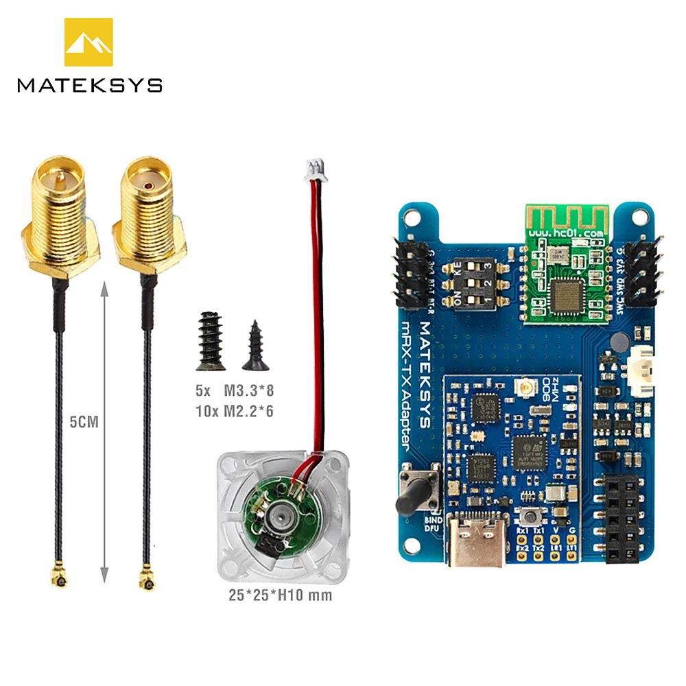 

MATEKSYS MLRS MAVLINK 900 МГц TX модуль в комплекте, MR900-30-TX 900 МГц LoRa, 30 дБм RF power 5-13 в для радиоуправляемого FPV дрона дальнего радиуса действия