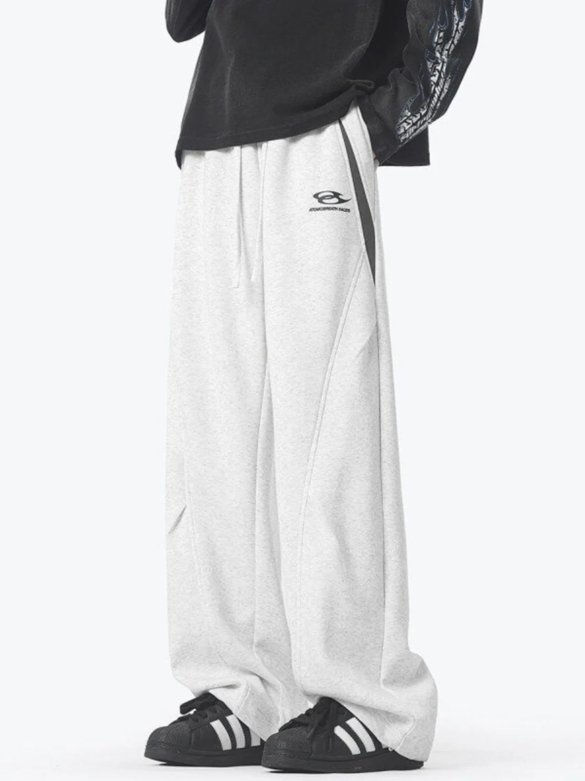 American Sle Deconstructed Knife Bootcut Fce Lined Men's Sweatpants Winter White ey Loose Wide Leg Northeast Cold Proo...