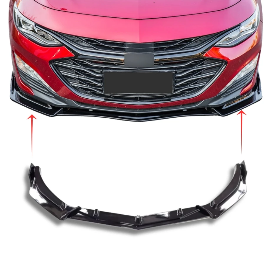 

Modification ABS Gloss Black Red Front Bumper Lip Spoiler Splitter for Chevrolet Malibu XL 2016-2020