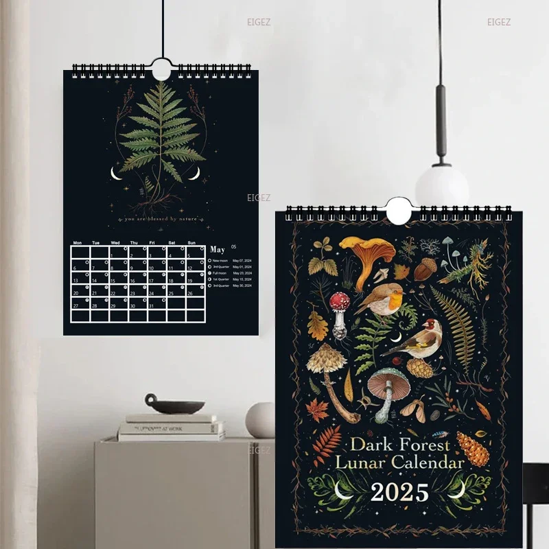 2025 Dark Forest Illustration Calendar Creative Office Calendar Christmas Festival Gift