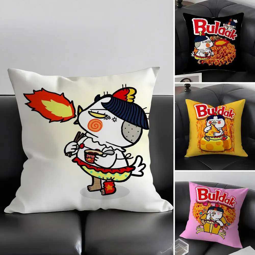 

Kwaii Anime B-Buldak RameSn Pillow Case Short Plush Double-sided Printing Home Machine Washable in Winter Cushion Cover