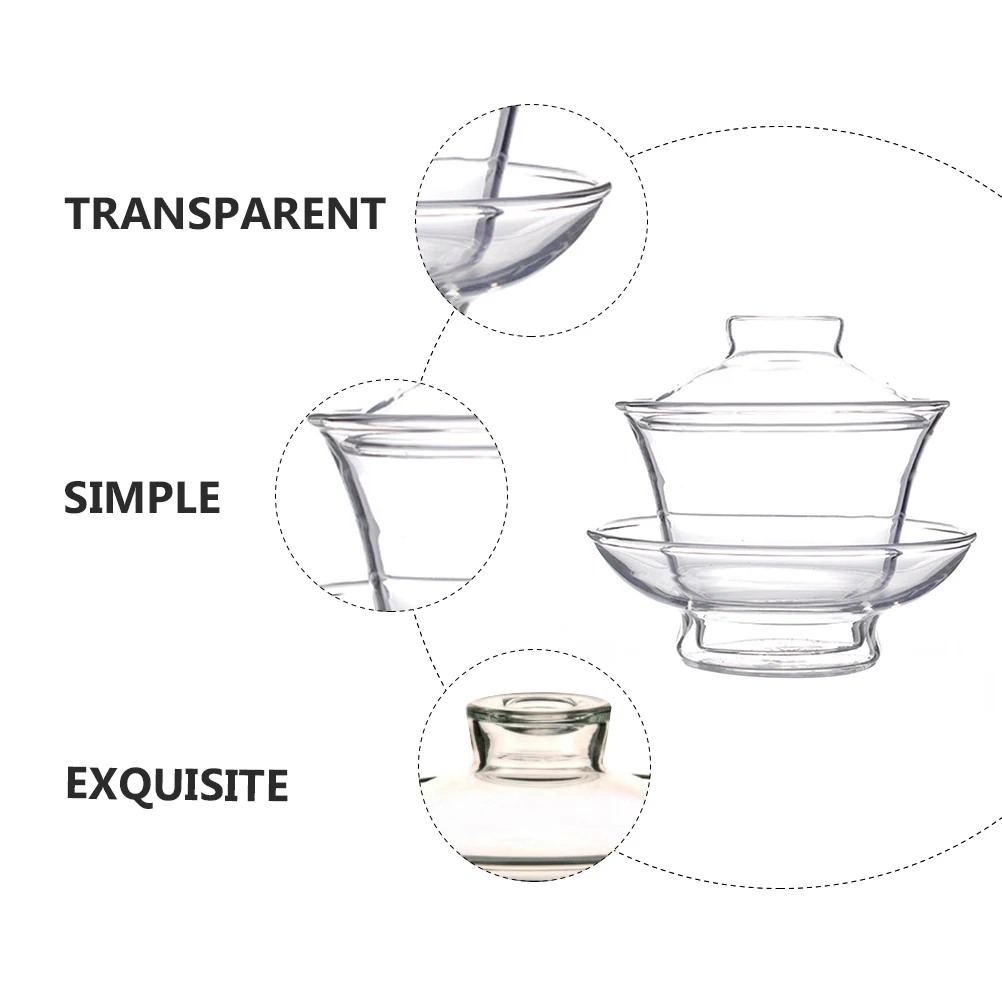 

1Pcs Glass Tea Bowl Thickened Transparent Chinese Style Teacup for Living Room Kitchen Decor Business Gift Glass Tea Cup