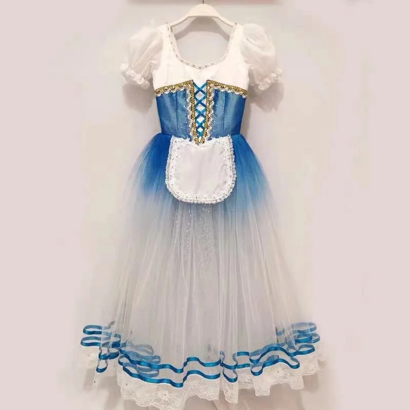 

Fresh And Elegant Professional High Quality Kids Girls Performance Wear Green Blue Ballet Romantic Tutu