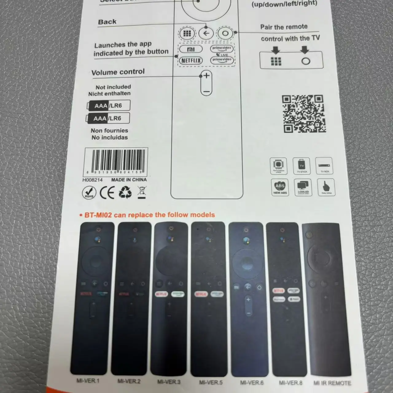 universal remote controller use for MI/XIAOMI TV, TVSTICK,TVBOX,XMRM-006,XMRM-00A,XMRM-M8,replace remote SMART TV Voice control