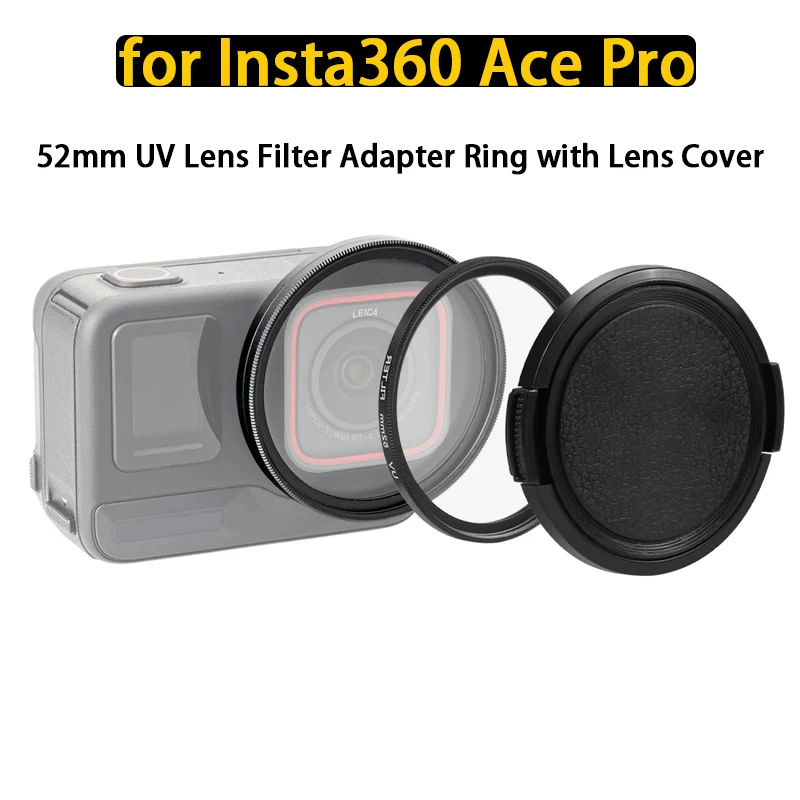 

Для спортивной камеры Insta360 Ace Pro, переходное кольцо фильтра УФ-объектива 52 мм (с крышкой объектива)