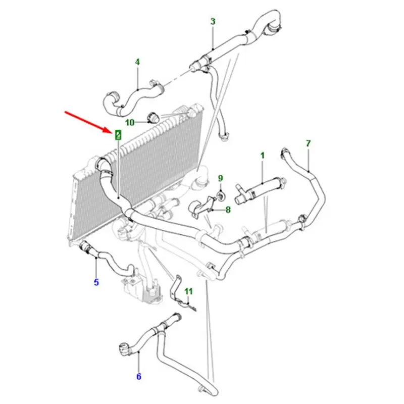 ~A61Z Engine Coolant Tube T4A2946 Radiator Bottom Hose Cooling Water Pipe For Jaguar F-Pace XFL XEL 2.0L HK838286HB