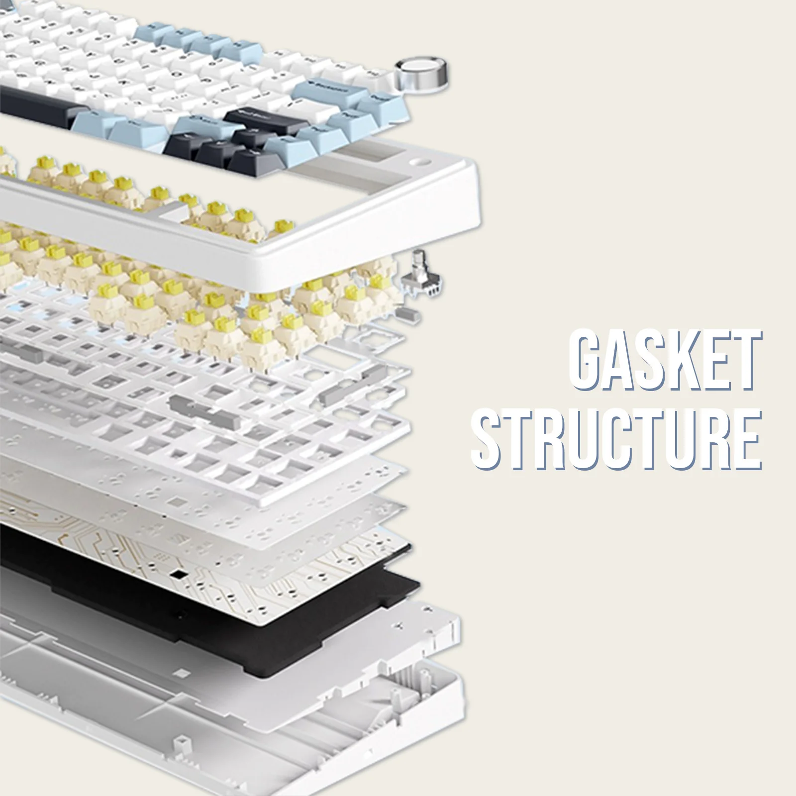 EPOMAKER x AULA F75 75% 80 Keys Hot-Swap Gasket Bluetooth 5.0/2.4G Wireless/Wired Mechanical Keyboard PBT Keycaps for Mac/Win