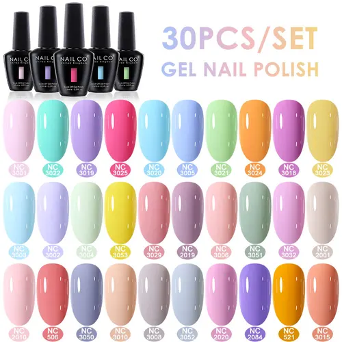 Imagen 1 del producto NAILCO 15ml 20/30 Uds juego de esmalte de uñas de Gel UV arte de uñas pintura de Gel de manicura DIY profesionales juego de esmalte de Gel
