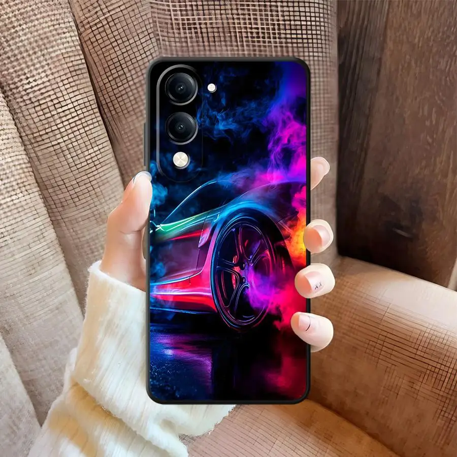 Casing Handphone Motif Mobil Sport Keren Lembut untuk Vivo Y20 Y21 Y12 Y15S Y22 Y27 Y31 Y36 Y02 Y11 Y16 Y17 Y33S Y35 Y19 Y30