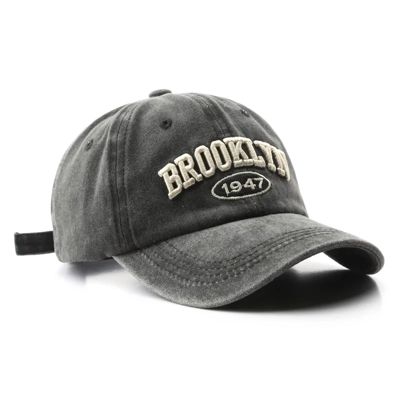 Retro brooklyn lettera ricamo berretti da Baseball primavera estate uomo donna cotone regolabile cappello Casual Hip Hop Streetwear cappelli da sole