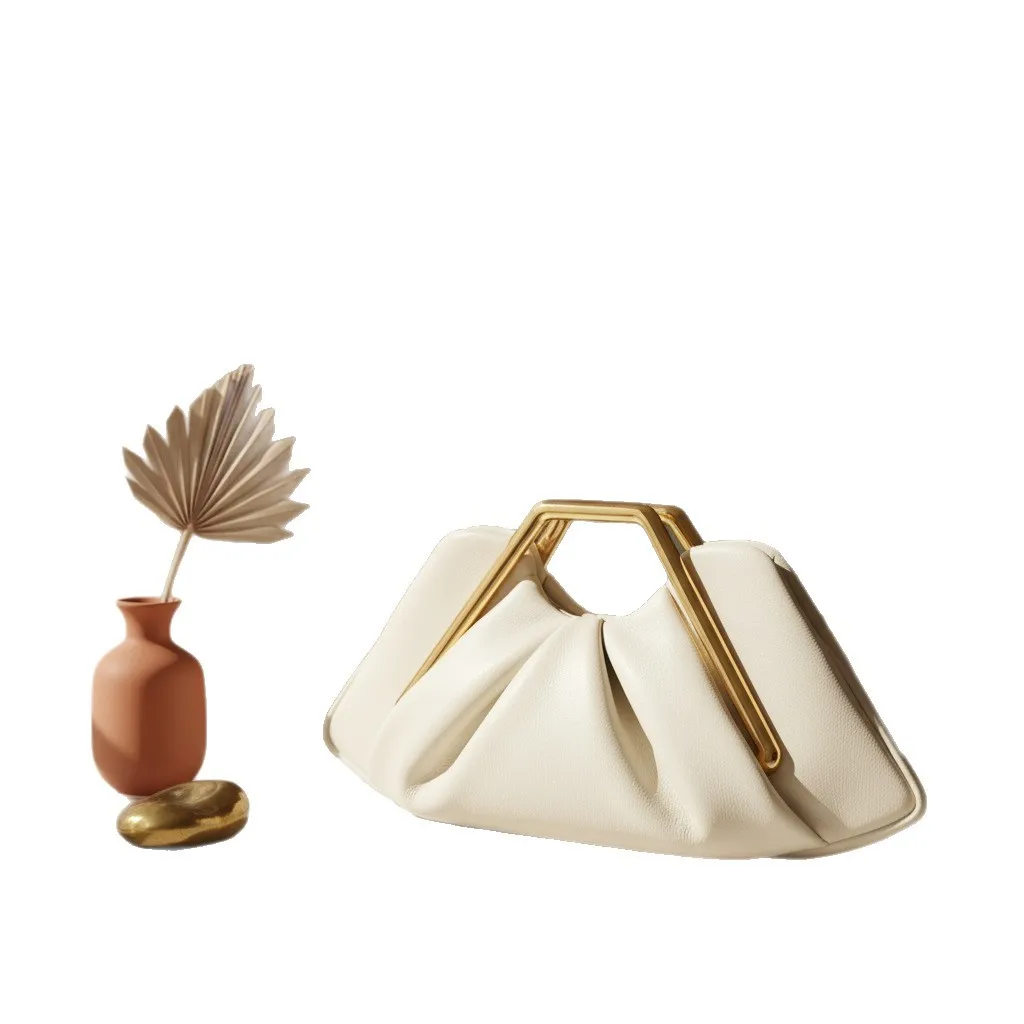 

Ladies Fashion Cloud Handbag Luxury Folded Dumpling Shape Simple Clutch Bag for Evening High-End Sensation Women's Handbag