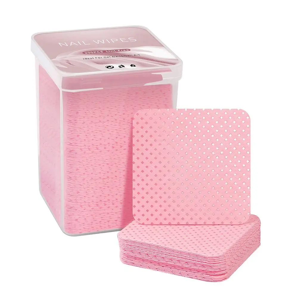 200 Pz/scatola Multicolor Unghie Artistiche Pulizia Tamponi di Cotone Strumenti di Pulizia Sqaure Colla per Ciglia Tamponi per Pulizia Senza Pelucchi Strumento di Trucco Uso Domestico