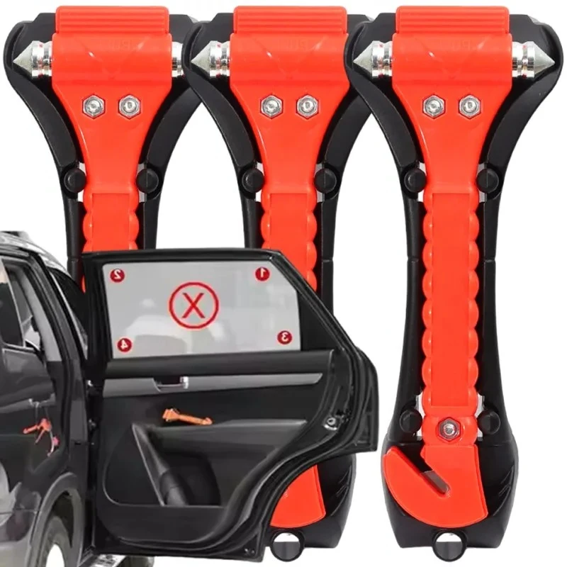 

Автомобильный резак для ремней безопасности 2-в-1, аварийный разбивающий оконный стеклянный дырокол, спасательные инструменты, безопасный молоток для выживания, кемпинга, вождения