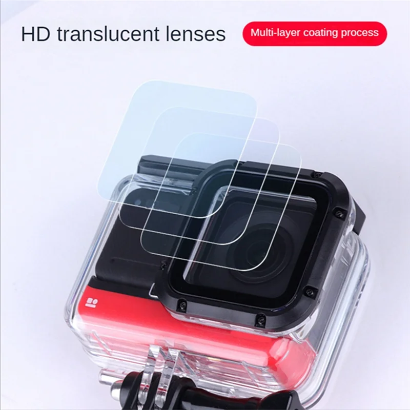 ABKQ-Per Insta360 ONE RS 4K Action Camera Custodia subacquea 60M Custodia impermeabile Obiettivo Scatola impermeabile Guscio protettivo di ricambio