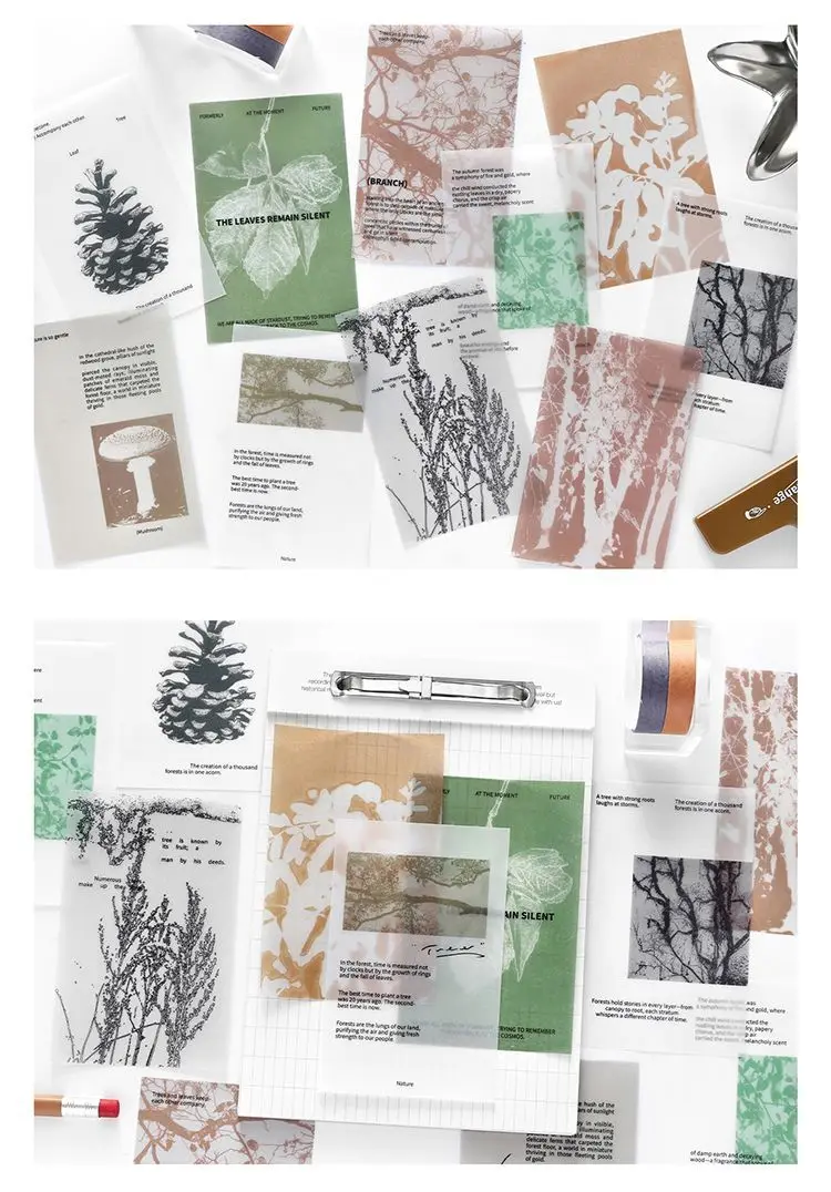 Chaoyu Ins-Style Halbtransparentes Schwefelsäurepapier Journal-Material Hintergrundpapier Hochästhetisches Nicht-Klebendes Vintage Notizpapier – Detail 10
