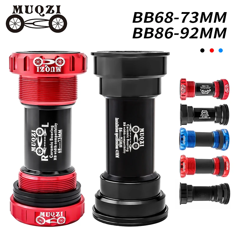 MUQZI Ceramic Bottom Bracket BB68 BB73 Thread BB86 BB90 BB92 Press Fit Bike Bottom Bracket For 22 24mm Crankset