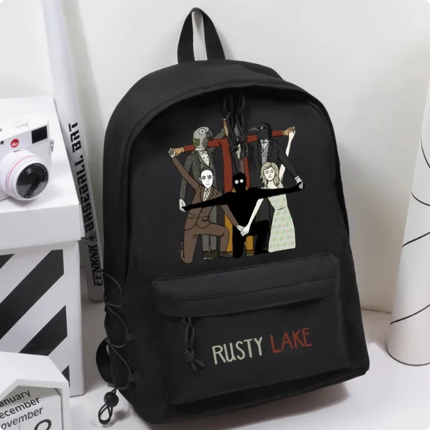 Anime Rusty Lake Elastic Band Decoration Girls Bagpack Student Backpack Travel Bag Boy Teenager Schoolbag