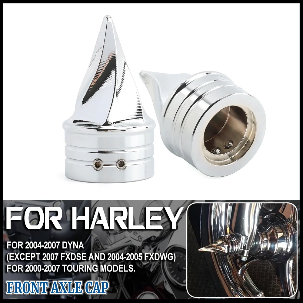 

2pcs Motorcycle Front Axle Cap Nut Covers For Harley Dyna Street Bob Low Rider Fat Bob Touring Road King Road Glide Road Glide