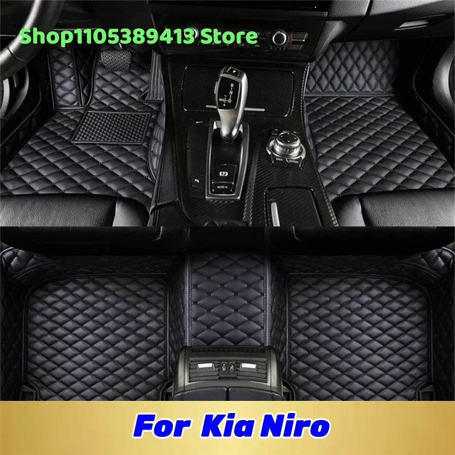 

Автомобильные коврики из искусственной кожи на заказ для Kia Niro 2022 2021 2020 2019 2018 2017, аксессуары для авто, коврики, ковровые покрытия