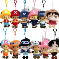 12cm/4.72in One Piece Original Kawaii Plush Keychain Toy Tony Chopper Soft Stuffed Plush Doll Keychain Handbag Ornaments Toys