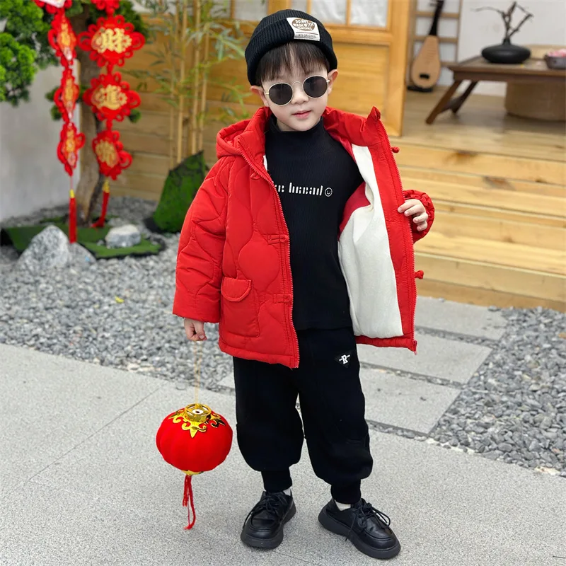 

Boys' aviation cotton and velvet safe New Year clothes, winter children's New Year clothes, baby's festive winter clothes, cotto