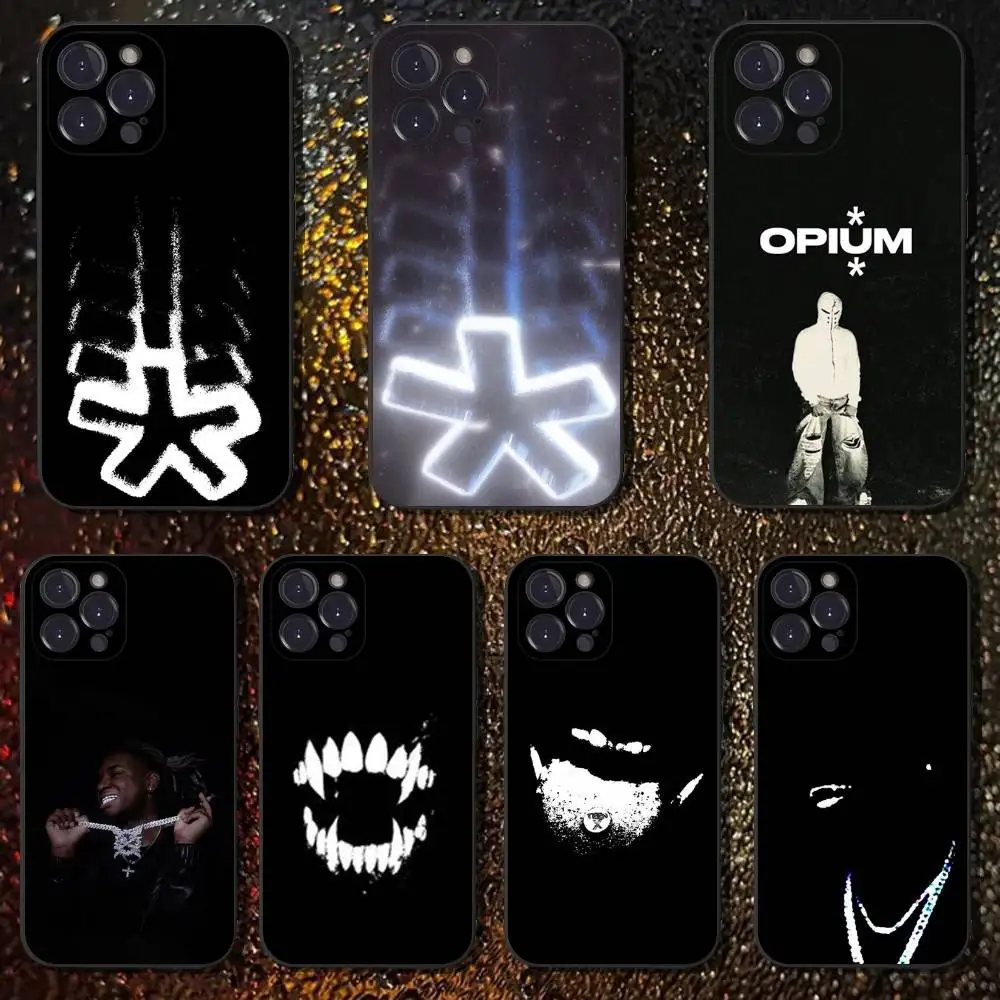 

O-Opium Rap Playboi Cart Phone Case For iPhone 16,15,14,13,12,11 Plus,Pro Max,XS,X,XR,SE,Mini,8,7,Soft Silicone Black Cover