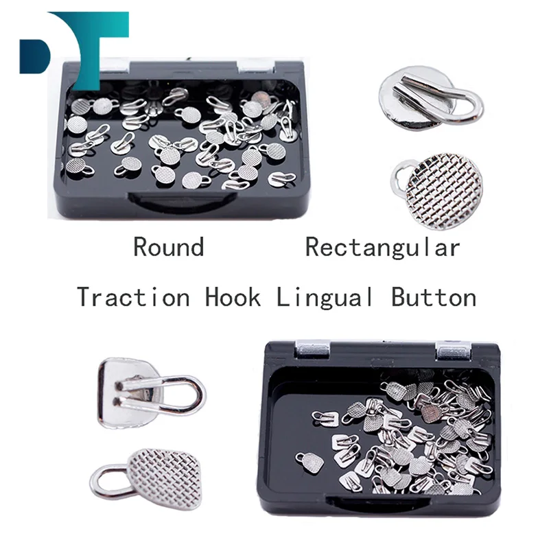 Orthodontic Lingual Buttons Direct Bond Eyelet Ceramic Tongue Tamer Bite Opener Traction Hook Crimpable Hook Dental Materials