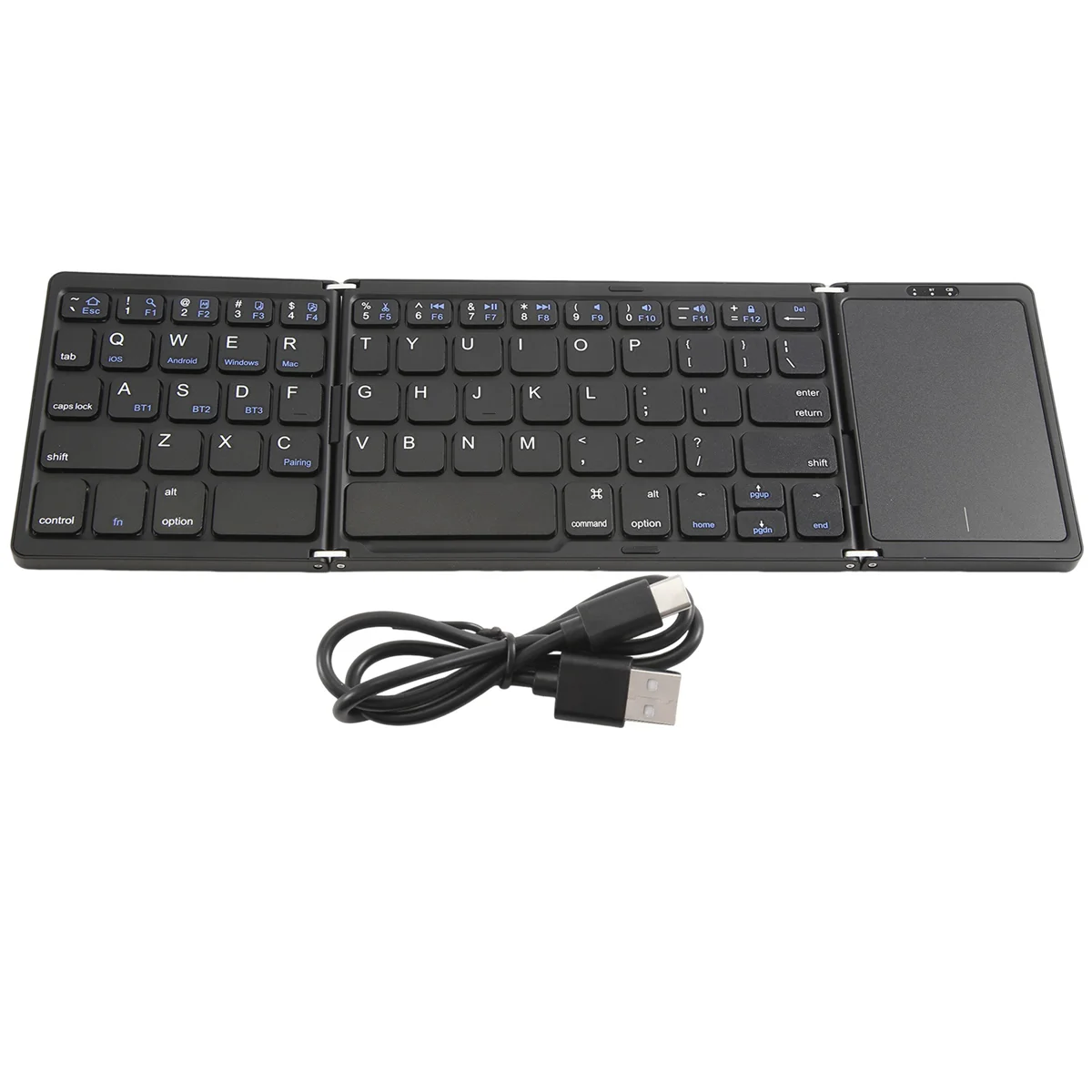 Foldable Bluetooth Keyboard for Travel, Tri-Folding Wireless Portable Keyboard with Touchpad for Rog Ally Game Handheld