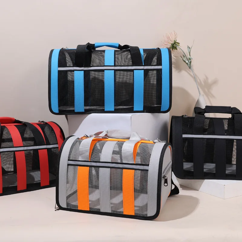Pet Carrier Shoulder Breathable Security Bag Transport Cat Mesh Foldable Cats Handbag Outdoor Travel Portable Transport for Cats
