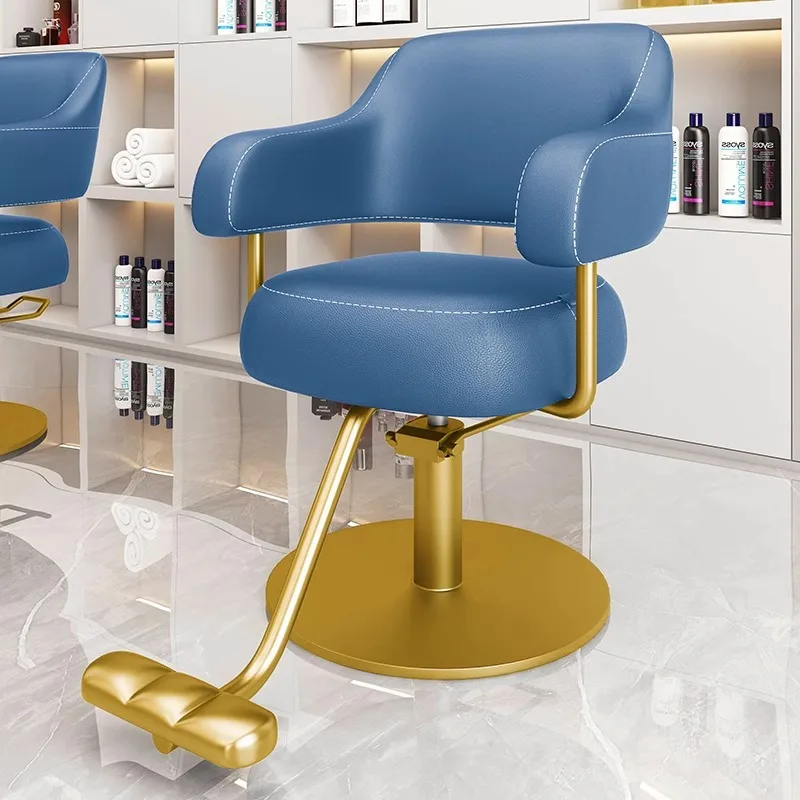 Nordic Hair Salon Barber Chairs Modern Speciality Hairdresser Swivel Barber Chairs Hair Dyeing Salon Furniture Cadeira FYBC