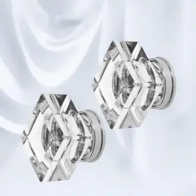 2 قطعة مقابض خزانة مربعة كريستالية مقابض أدراج شفافة لخزانة الملابس ملحقات أثاث مقبض أمان بحافة ناعمة