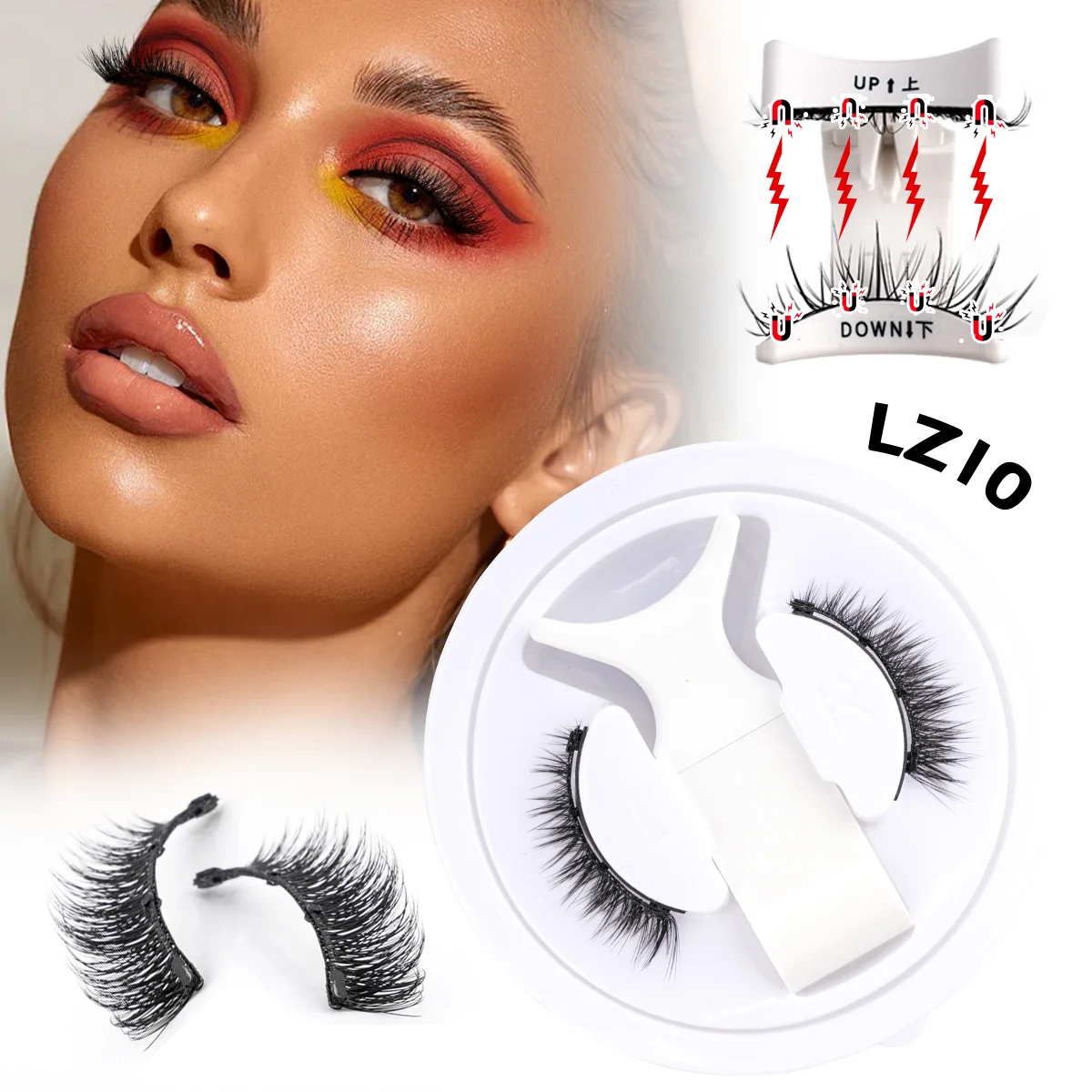 

MEISHENJIE Faux Cils 1 Pair Magnetic Eyelashes Set Handmade Natural Curl False Eyelash with Tweezer Makeup Tools Magnetic Lashes