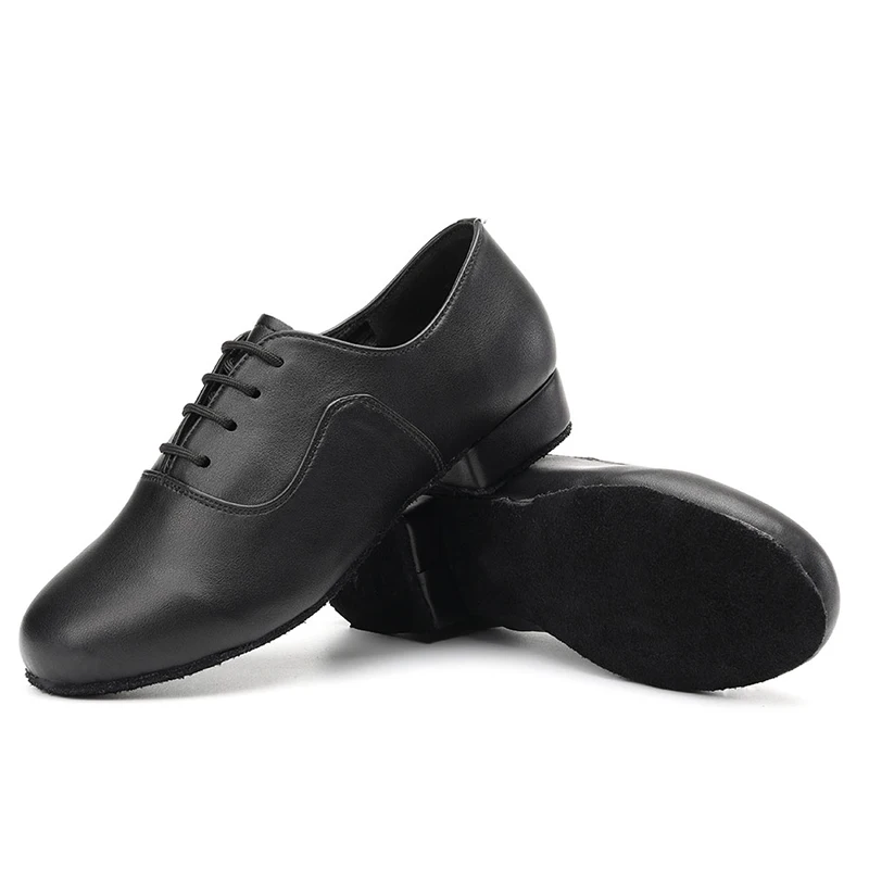 SWDZM Men Latin Dance Shoes Black Latin Shoes Plus Size Low Heel Tango Ballroom Practice Dancing Shoes For Men 2cm Heel