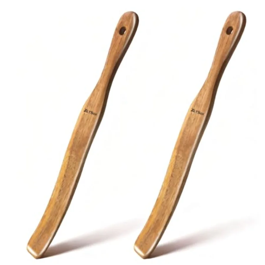 

2Pcs Wooden Spurtle for Sourdough Starter Mixing Reaching Bottom of Jar Dough Whi Long Handle Spatula en Tools for NonStick Coo