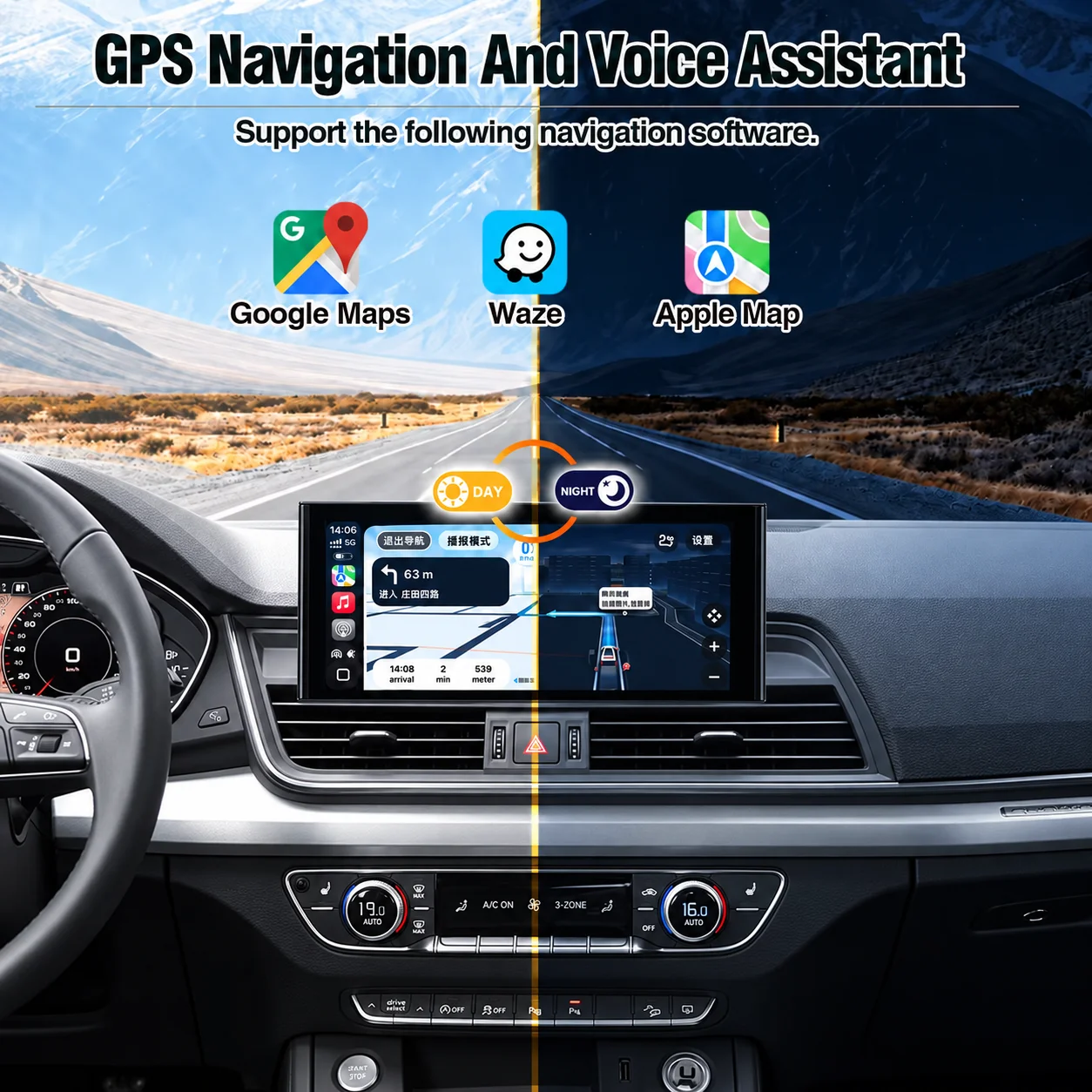 AUTOTOP, schermo multimediale per auto con sistema Linux, display QLED da 12,3 pollici, risoluzione 1920x720P, per Audi Q5, SQ5, Q5L, modello FY 2017-2020, con CarPlay wireless, Android Auto, HiCar,