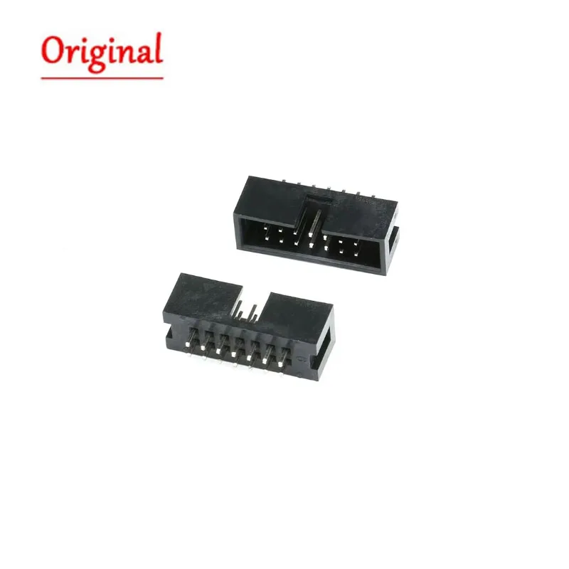 10PCS DC3 JTAG ISP Socket 2.54mm IDC Box Header Connector 6P/8P/10P/14P/16P/20P/30P/34P/40P Double Row  Curved Needle