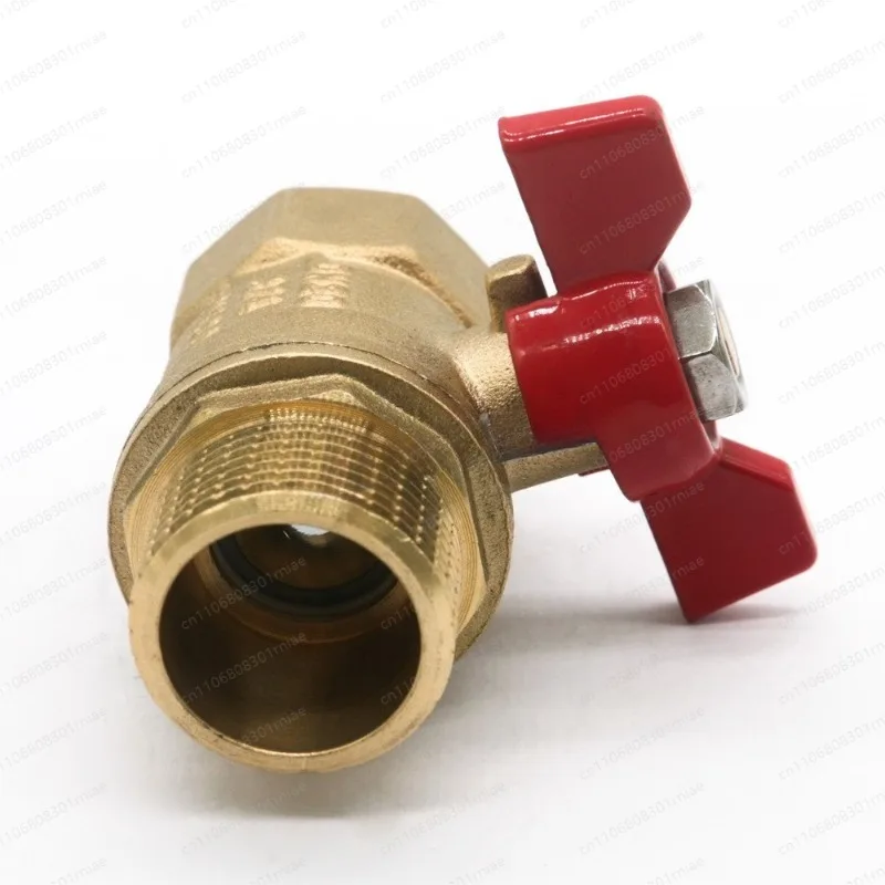

European standard wholesale high pressure two-piece inner and outer buckle brass straight through butterfly handle ball valve