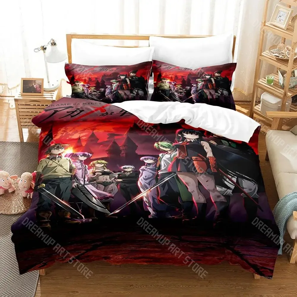 3D Printed Akame ga Kill Anime Bedding Set for Boys Girls Duvet Cover Pillowcase Twin Queen King Full Single Double Sizes