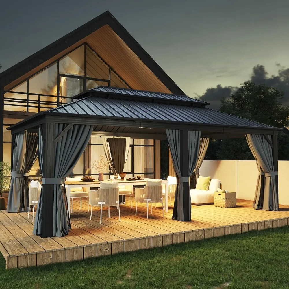 

Hardtop Gazebo,Galvanized Steel Outdoor Aluminum Single Top Canopy,Permanent Metal Pavilion,for Backyard,Patio,Deck