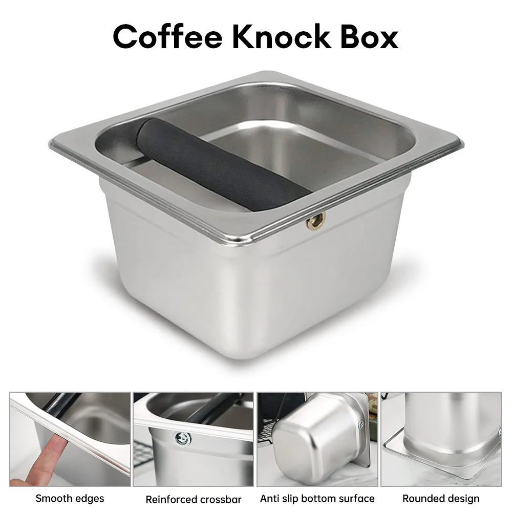 

Coffee Knock Box Embedded Powder Slag Bucket for Barista Coffee Grind Anti-slip Espresso Bin Grind Waste Bin Coffee Accessories