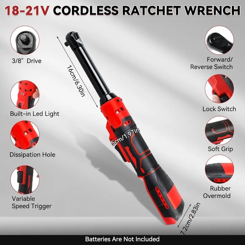 For Milwaukee 18V Battery Electric Ratchet Wrench 3/8