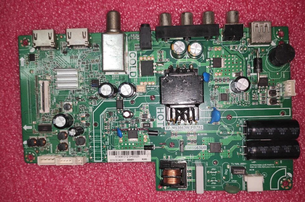 ¡Envío gratis! TP.MS3663W.PB782 3MS663U0 placa base de TV tres en uno probada bien 50w para st3151a07