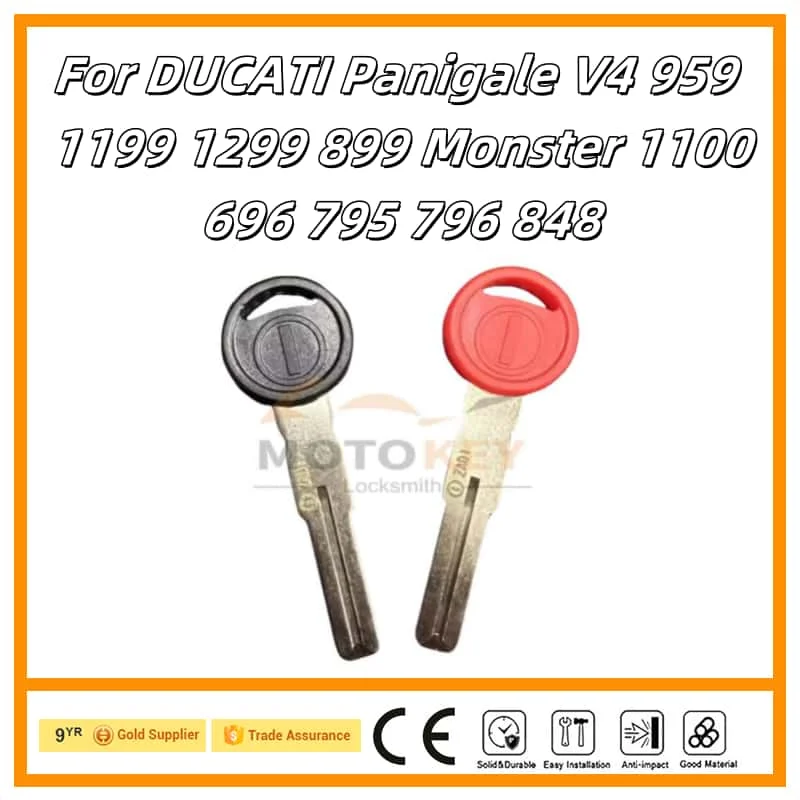 For DUCATI Panigale V4 959 1199 1299 899 Monster 1100 696 795 796 848 Blank Key Motorcycle Replace Uncut Keys Able to place chip