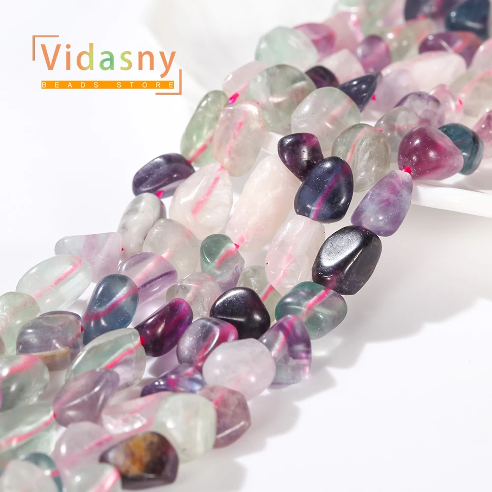 8-10mm Naturstein Lila Fluorit Unregelmäßige Ovale Lose Perlen für Schmuckherstellung Handgefertigte DIY Armbänder Zubehör – Detail 5