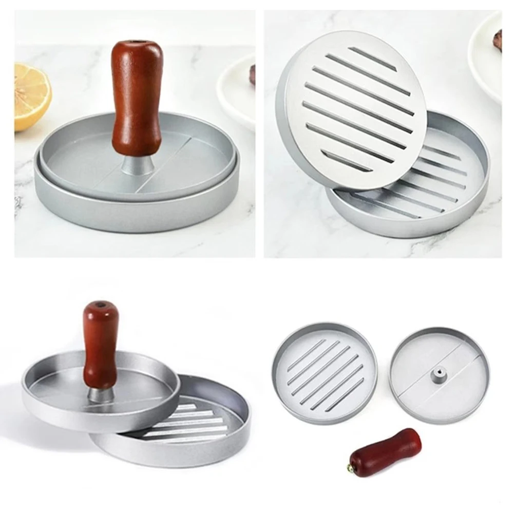 ماكينة ضغط البرجر، قالب صانع الفطائر غير لاصق، ماكينة صنع البرجر النباتي واللحم البقري والجبن للشوايات والشواء والشواء